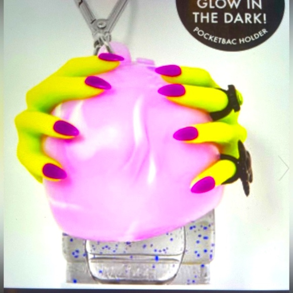 🎃GLOW IN DARK🎃BBW CRYSTAL BALL W/ WITCHY HANDS POCKETBACS HOLDER NWT